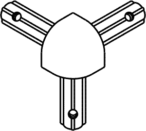 Głowica narożnikowa do P115 /COPAL/  3 x 90° -metalizowana, srebrna
